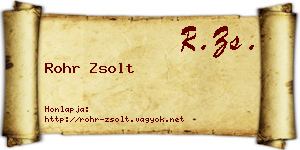 Rohr Zsolt névjegykártya
